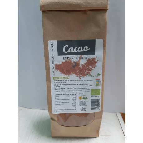 Cacao en polvo crudo Bio 250 g