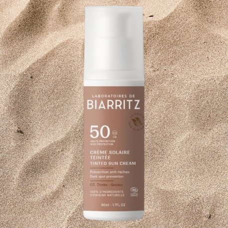 Crema solar facial SPF50 color Beige